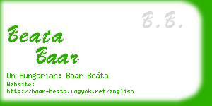 beata baar business card